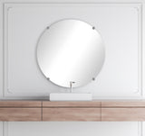 American Made Non-Beveled Frameless Round Wall Mirror (NB-1/4-FRMLS-RND-SM.CHRM RD) *Suggested Retail*