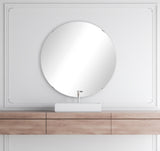 American Made Non-Beveled Frameless Round Wall Mirror (NB-1/4-FRMLS-RND-CHRM SQ) *Suggested Retail*