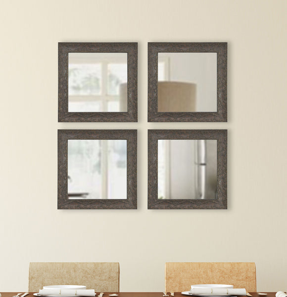 American Made Rayne McLaren Brown Square Wall Mirror (S078S Set of 4) *Suggested Retail*