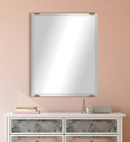 American Made Beveled Frameless Rectangular Wall Mirror (B-1/4-FRMLS-ANTQ GLD-31") *Suggested Retail*