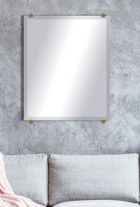 American Made Beveled Frameless Rectangular Wall Mirror (B-1/4-FRMLS-BRASS RD-31") *Suggested Retail*