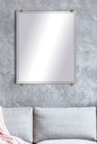 American Made Beveled Frameless Rectangular Wall Mirror (B-1/4-FRMLS-BRASS RD-36") *Suggested Retail*