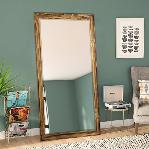 American Made Rayne Rustic Natural Wood Beveled Tall Mirror (R0103BT) *Suggested Retail*