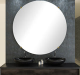 American Made Non-Beveled Frameless Round Wall Mirror (NB-1/4-FRMLS-RND-BRASS RD) *Suggested Retail*