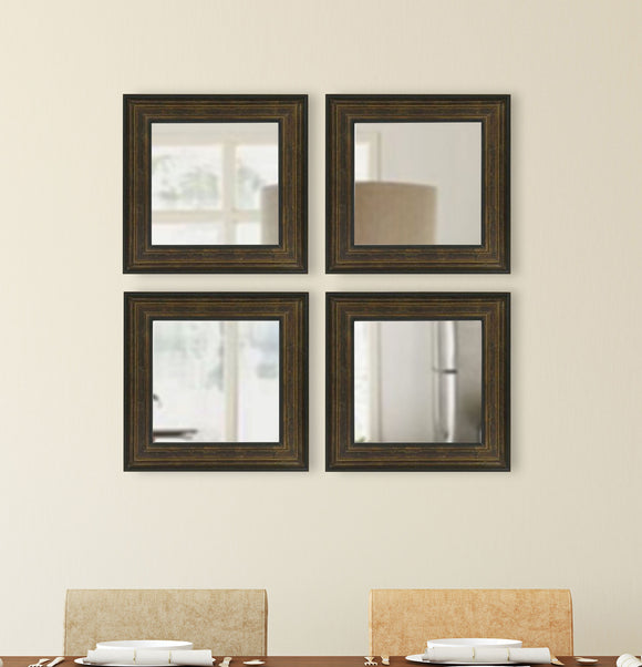 American Made Rayne Bronze and Black Square Wall Mirror (S015S Set of 4) *Suggested Retail*