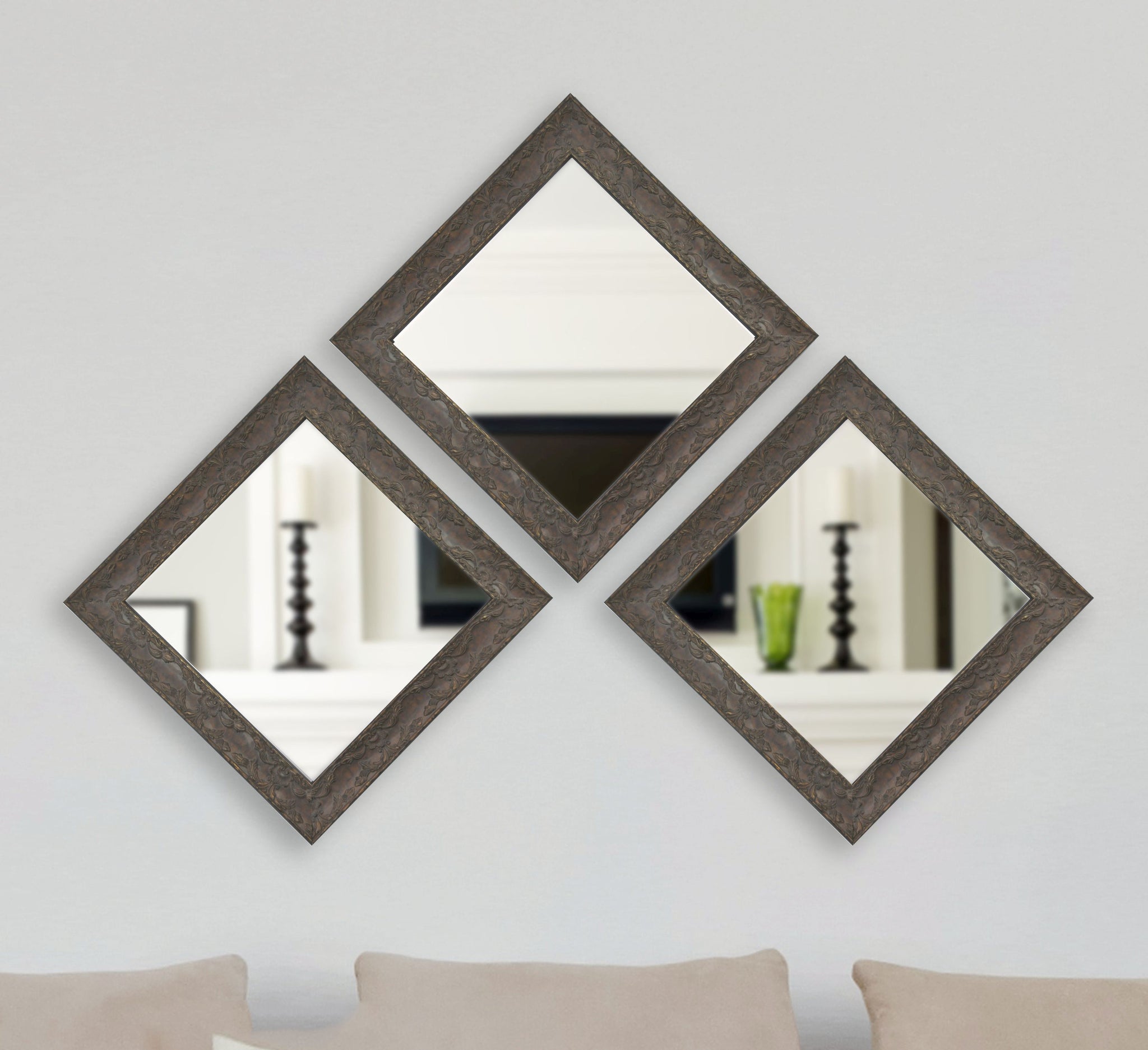 Set of 3 Tri-color Square Mirrors – Decocrated
