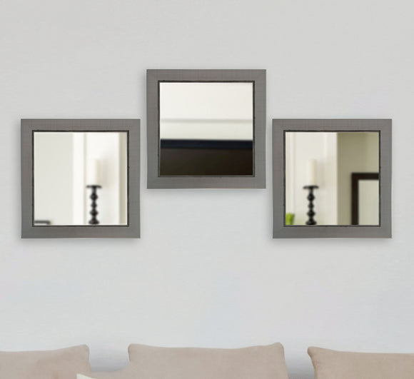 American Made Rayne Delta White Square Mirror (S087MS Set of 3