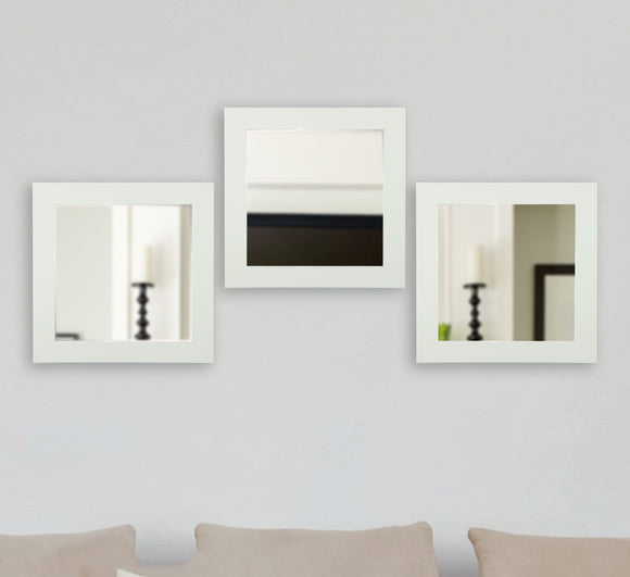 American Made Rayne Delta White Square Mirror (S087MS Set of 3) *Suggested Retail*