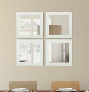 American Made Rayne Delta White Square Mirror (S087S Set of 4) *Suggested Retail*