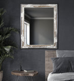 American Made Rayne Brown and Cream Distressed Wall Mirror (V109) *Suggested Retail*
